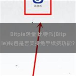 Bitpie轻量 比特派(Bitpie)钱包是否支持免手续费功能？