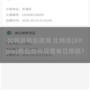 比特派钱包使用 比特派(Bitpie)钱包如何设置每日限额？